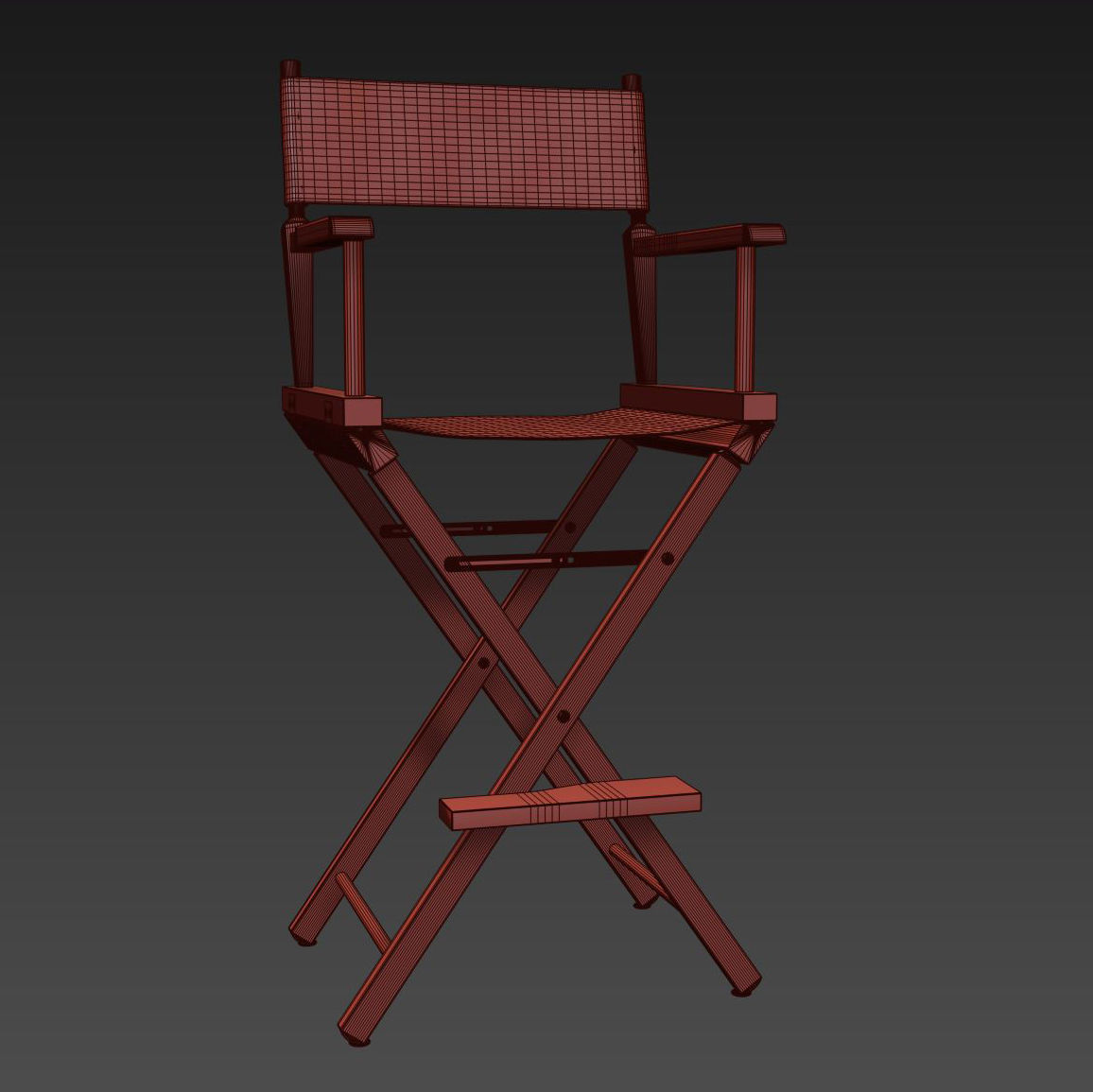 Directors Chair Los Angeles 3D model_4