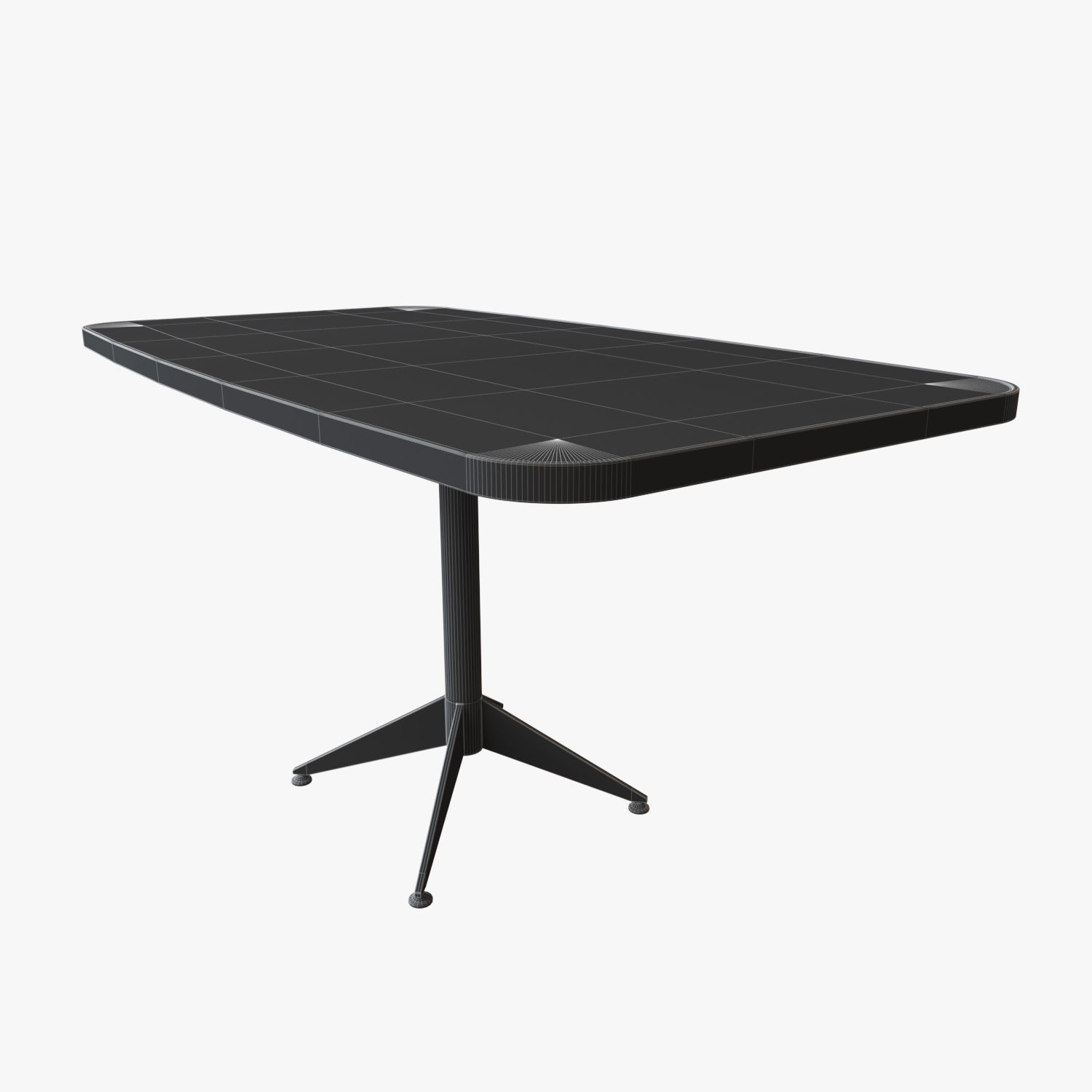 Restaurant longe table 3D model_5