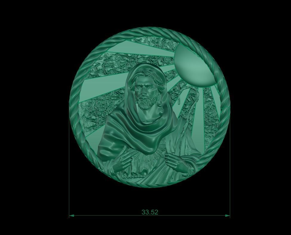 Jesus Head pendant 2 3D print model 3D model 3D model_1