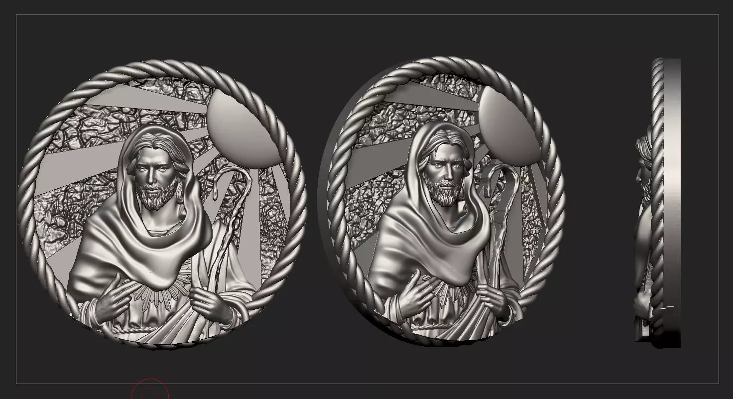 Jesus Head pendant 2 3D print model 3D model 3D model_0