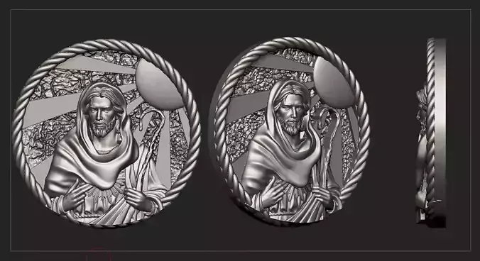 Jesus Head pendant 2 3D print model 3D model