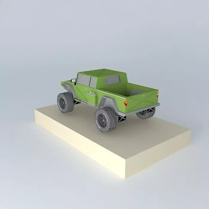 MILITARY PICK-UP WITH SUSPENSION Free 3D model
