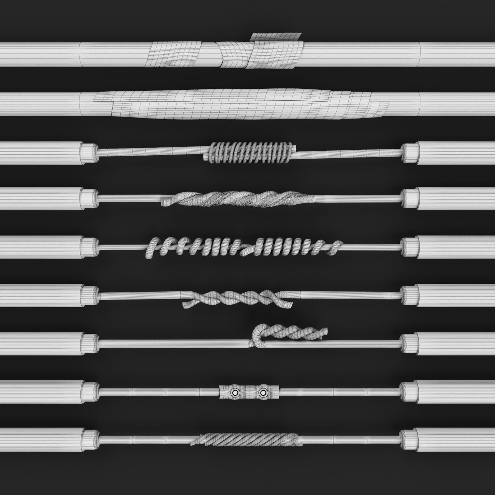Twisted wire Free 3D model_2