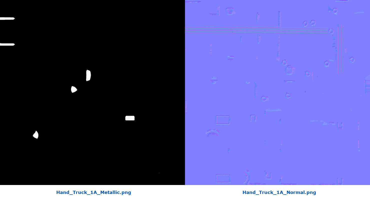 Hand Truck And Boxes 1A Low-poly 3D model_13