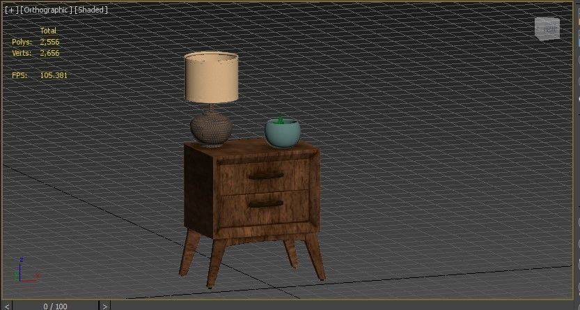 low poly AR vr desk  Low-poly 3D model_2