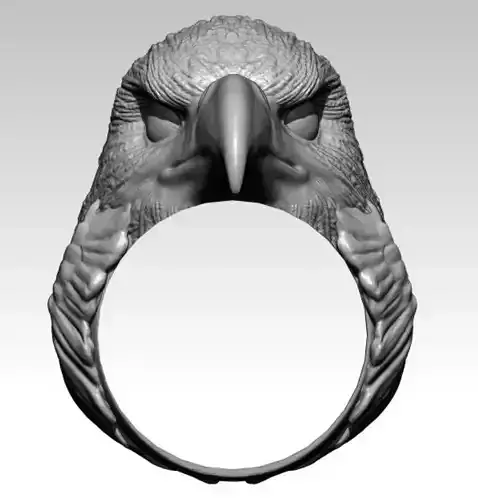 Realistic Eagle Hawk Flacon ring 3D print model