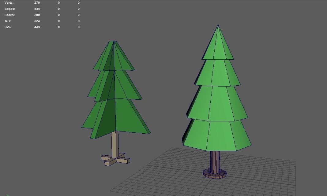Pine trees Free low-poly 3D model_4