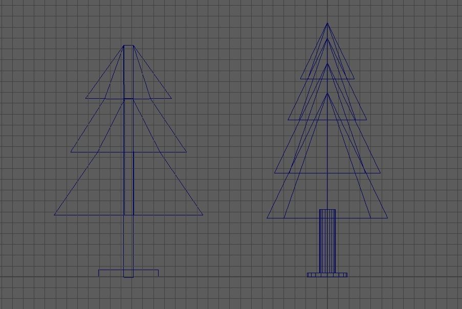 Pine trees Free low-poly 3D model_3