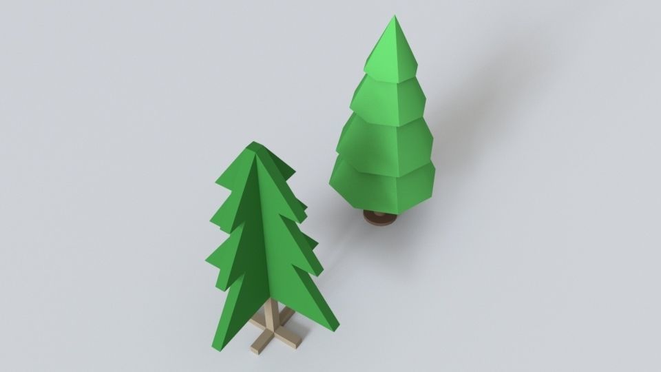 Pine trees Free low-poly 3D model_2