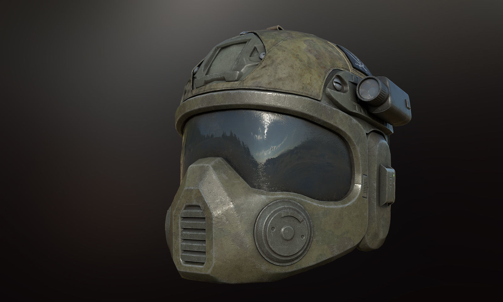 Special forces combat helmet Low-poly 3D model_8