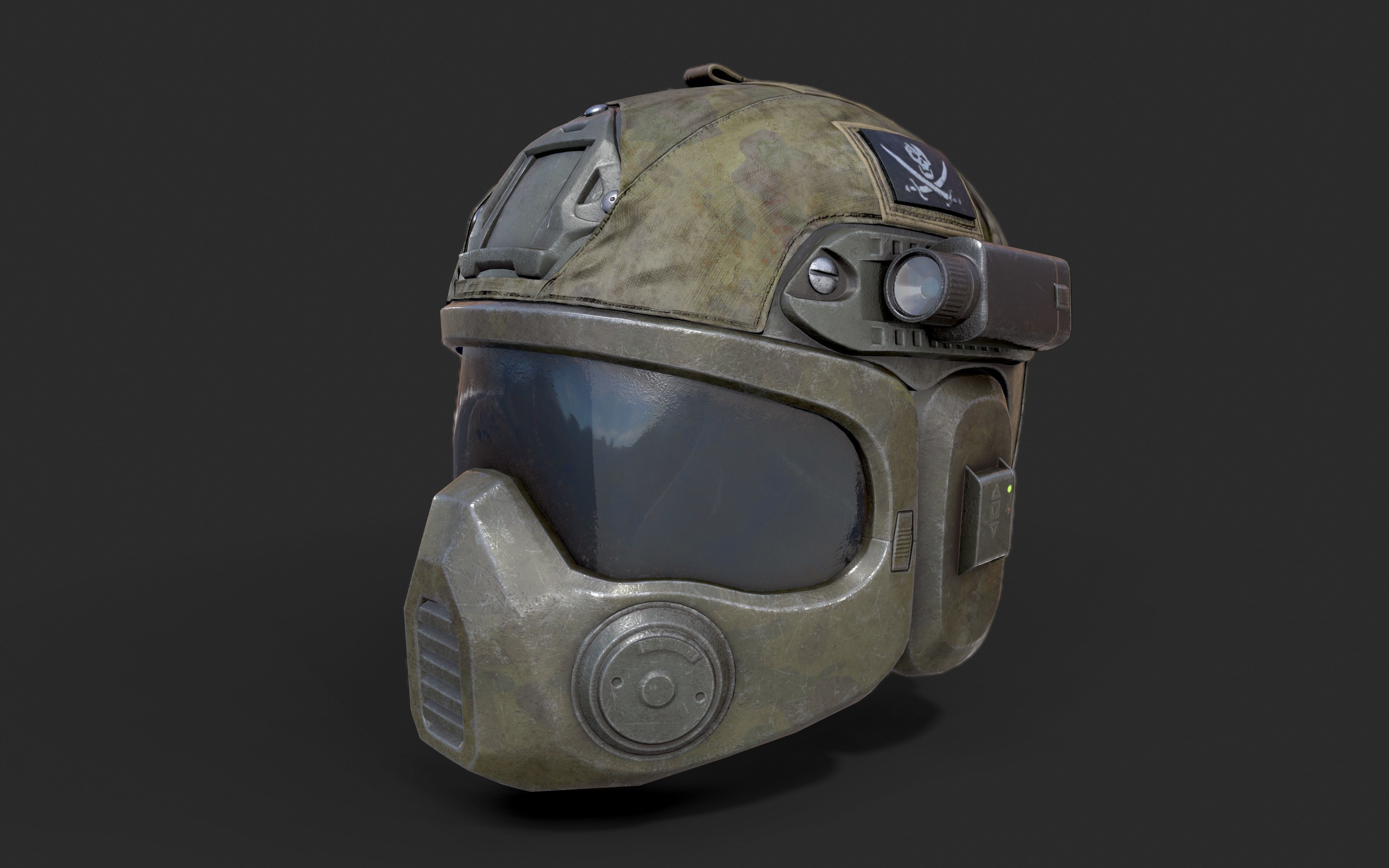 Special forces combat helmet Low-poly 3D model_1