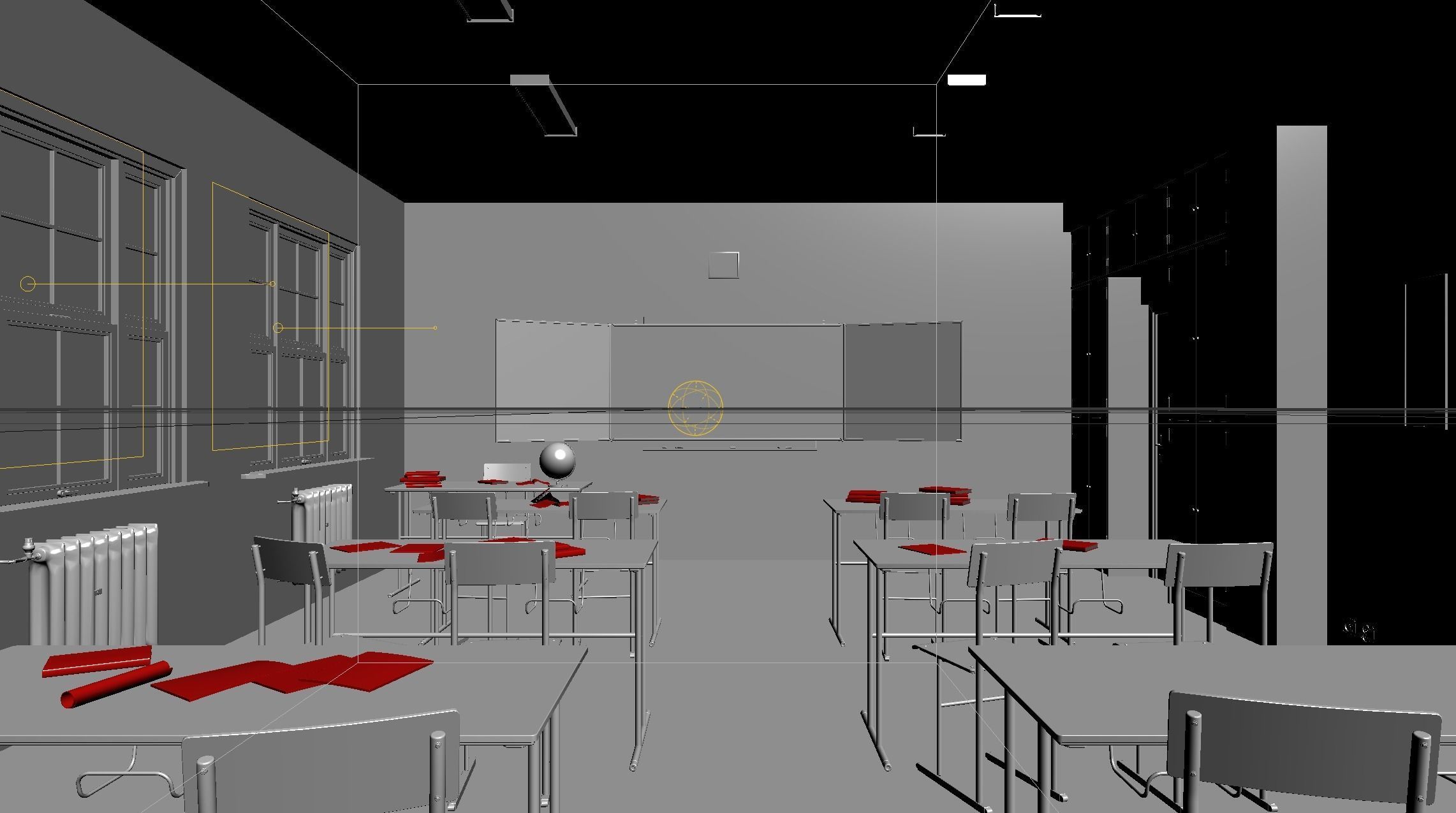 Abandoned classroom new and old 3D model_5