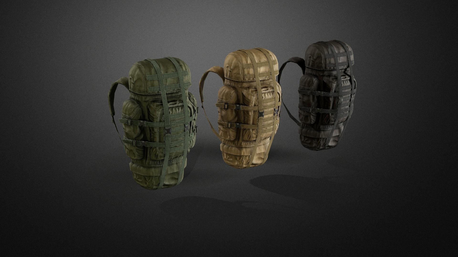 Backpack 01 Low-poly 3D model_7