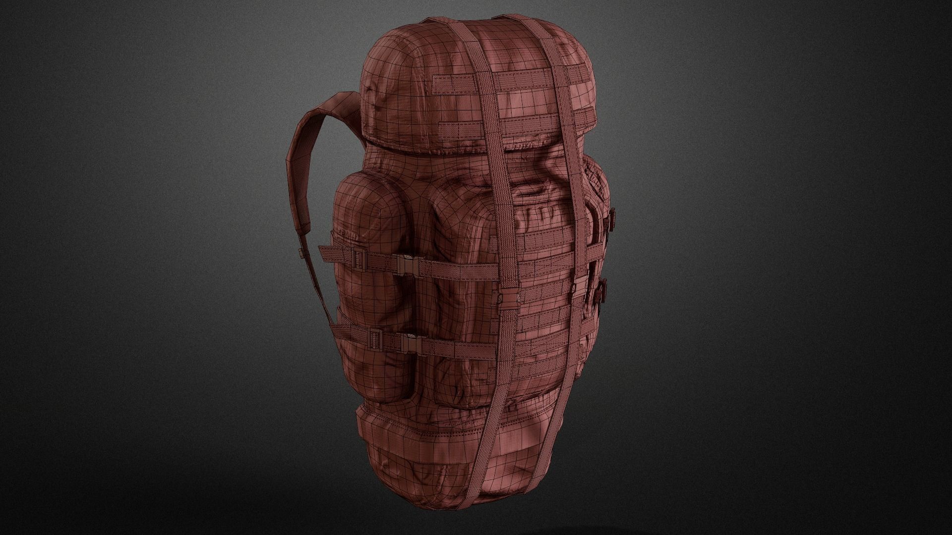 Backpack 01 Low-poly 3D model_10