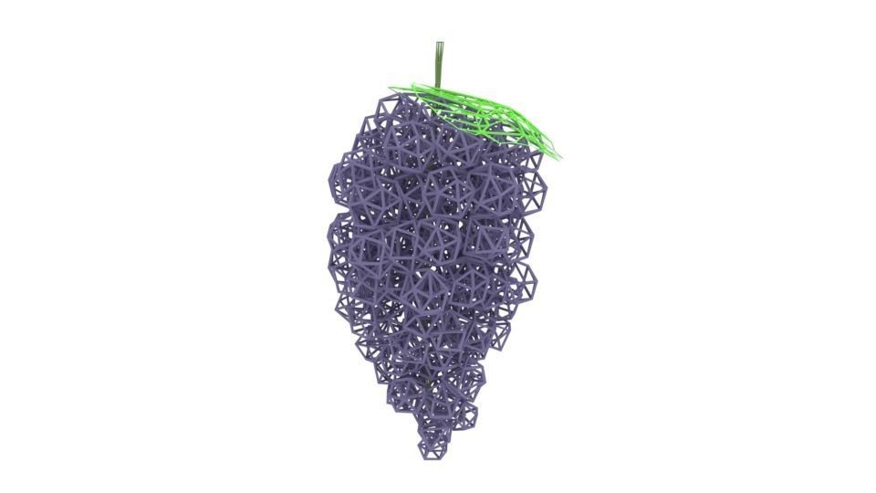 Low Poly Cartoon Grape Low-poly 3D model_15