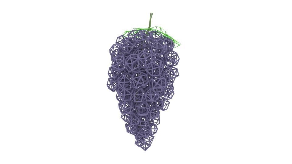Low Poly Cartoon Grape Low-poly 3D model_16