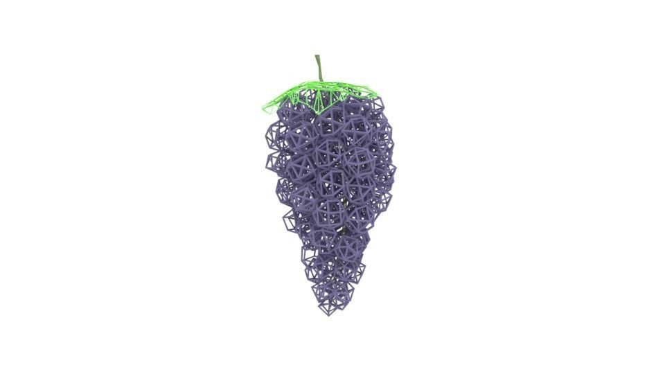 Low Poly Cartoon Grape Low-poly 3D model_11