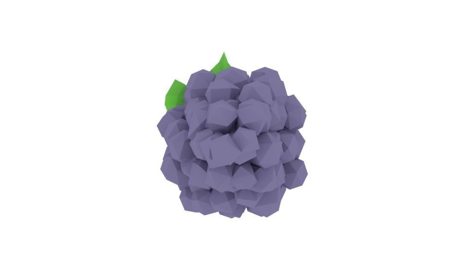 Low Poly Cartoon Grape Low-poly 3D model_10