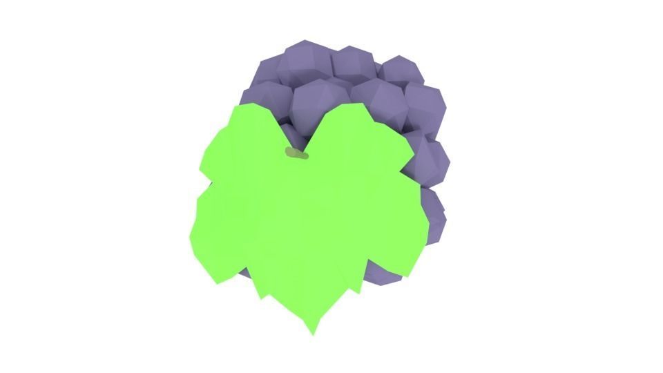 Low Poly Cartoon Grape Low-poly 3D model_9