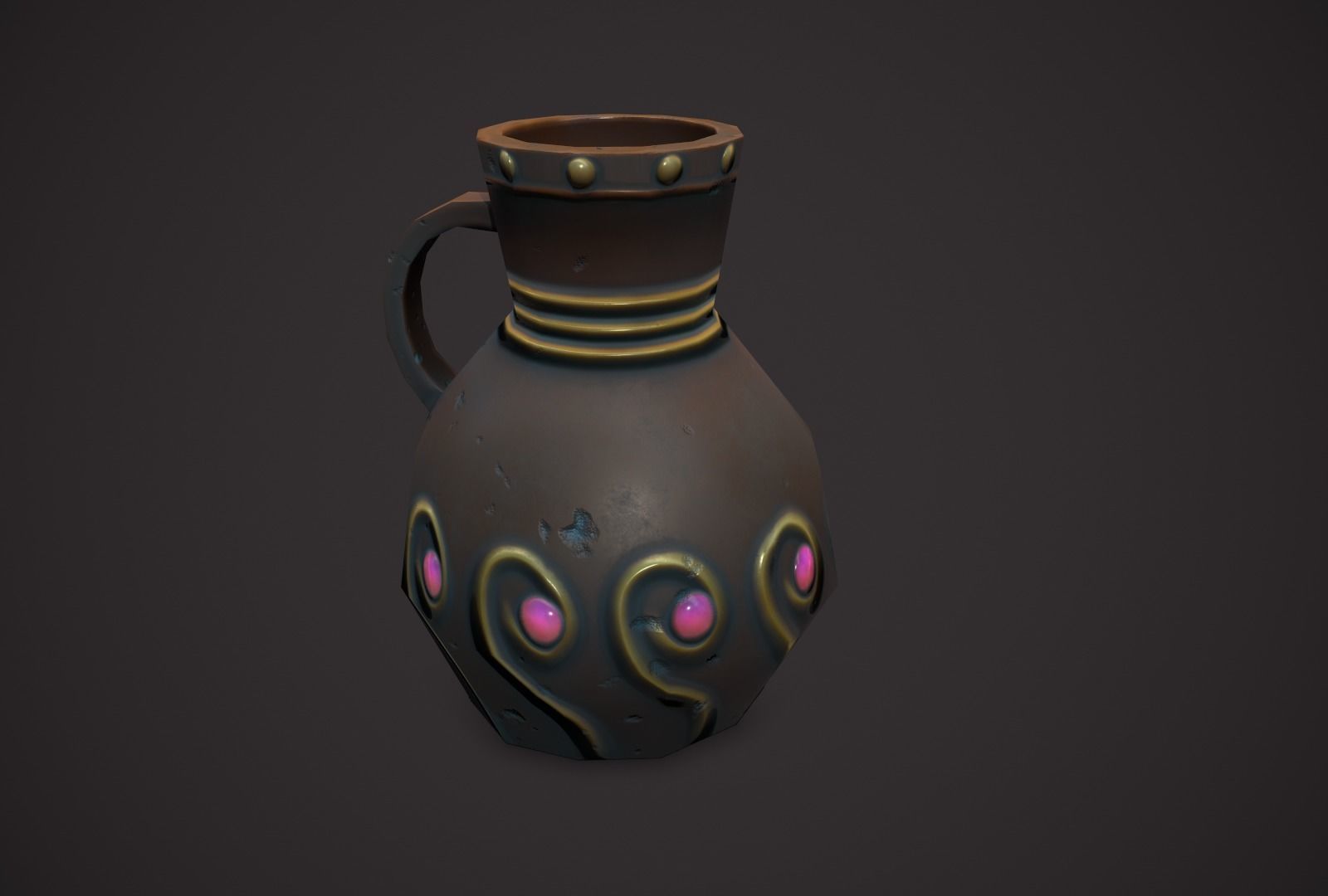 magic pots Low-poly 3D model_13