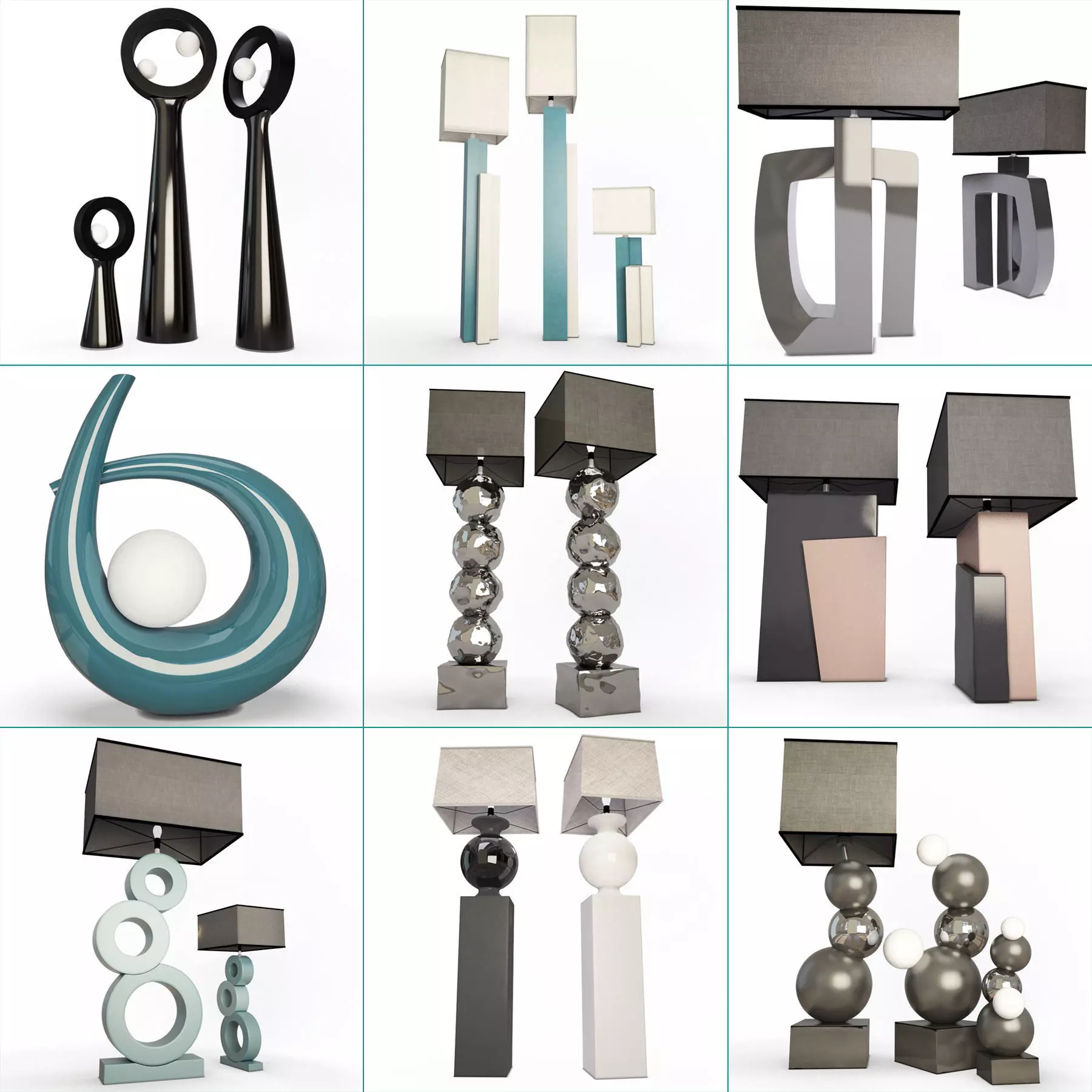 Modern Lamps Collection Faiences 3D model_0
