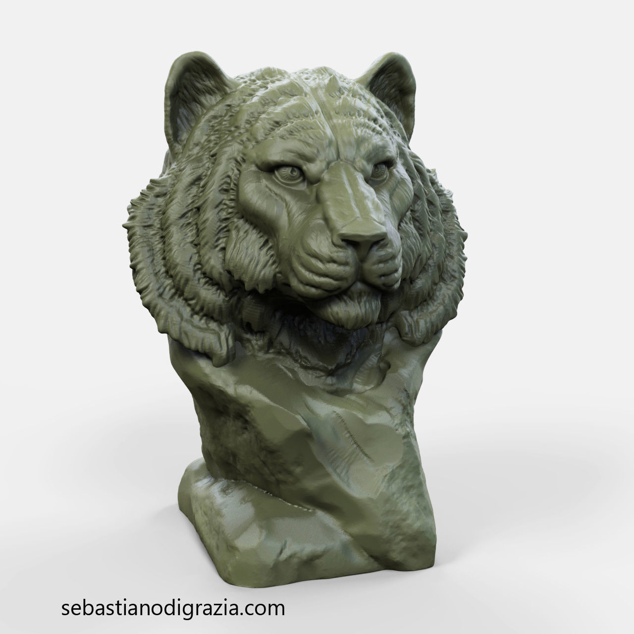 3d Printable Tiger Bust 3D print model_1