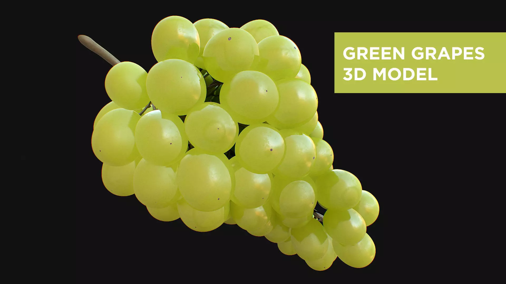 Green Grapes High Detail 3D model