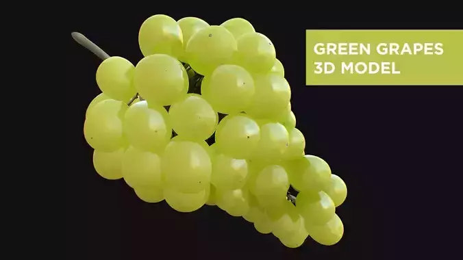 Green Grapes High Detail 3D model