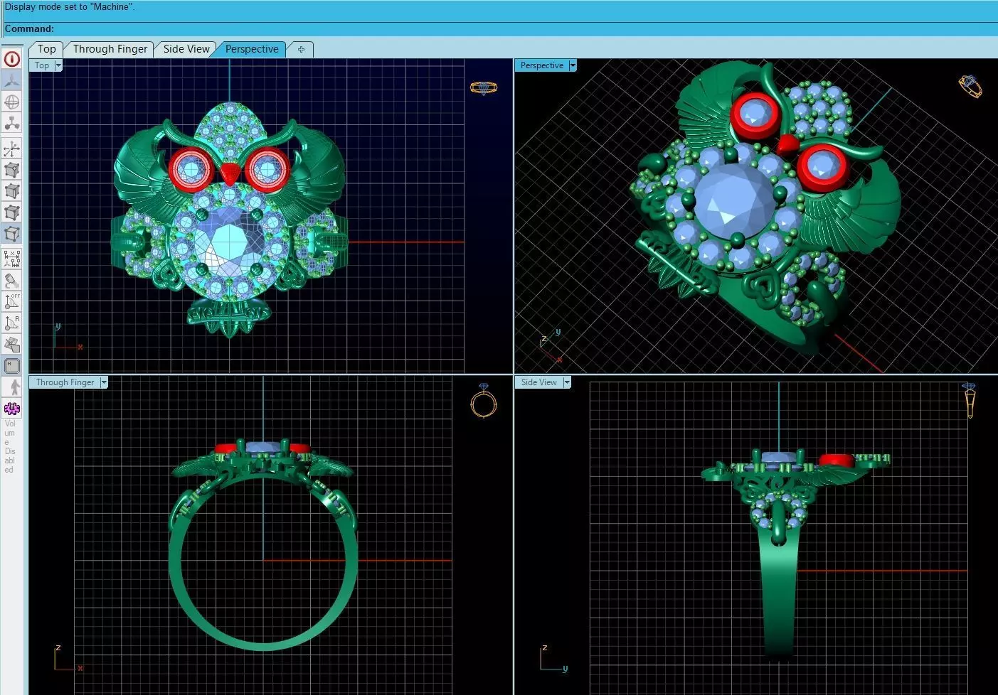 jewelry ring with gemstones Free 3D model