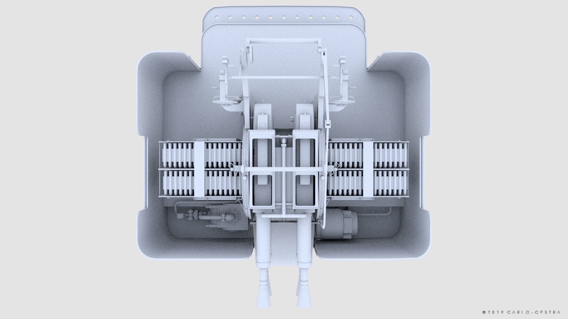 QF 2-pounder Mark VIII 4-barelled 3D model Low-poly 3D model_31