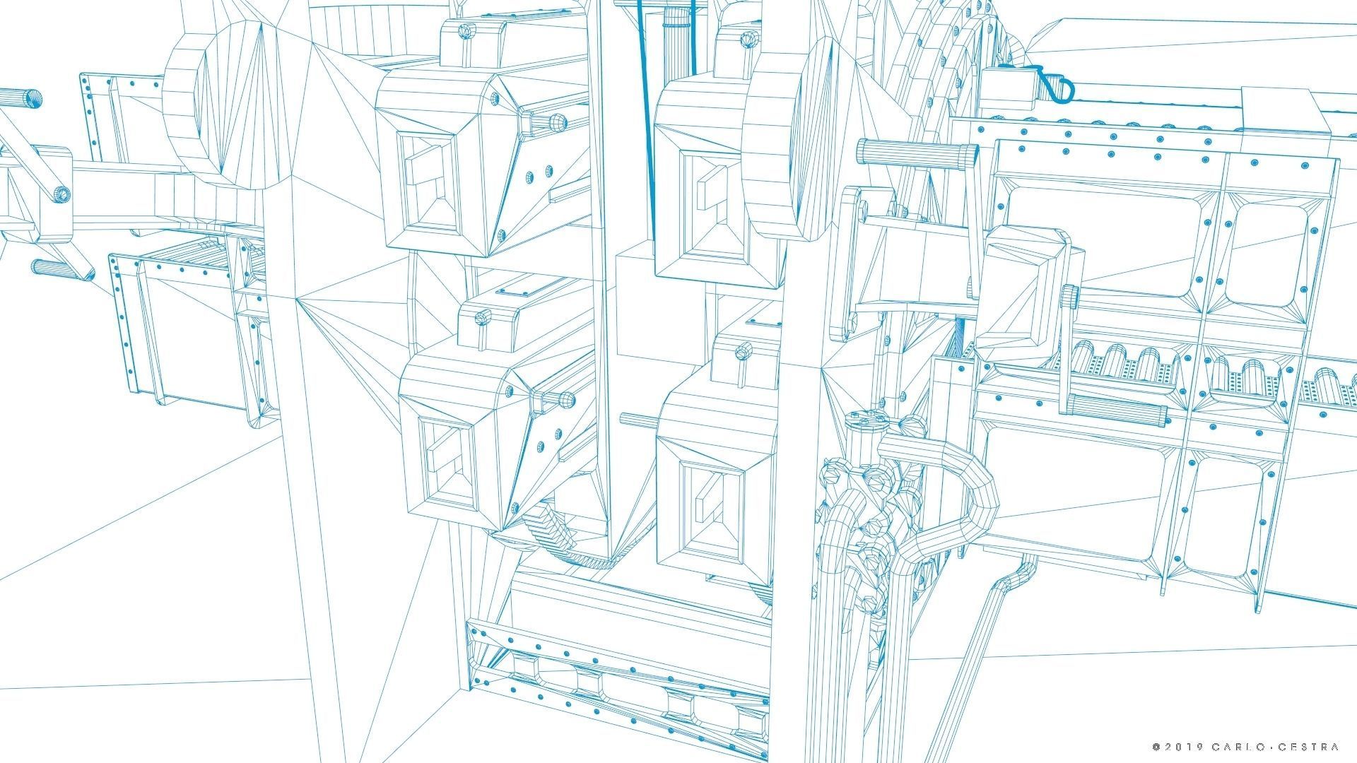 QF 2-pounder Mark VIII 4-barelled 3D model Low-poly 3D model_42