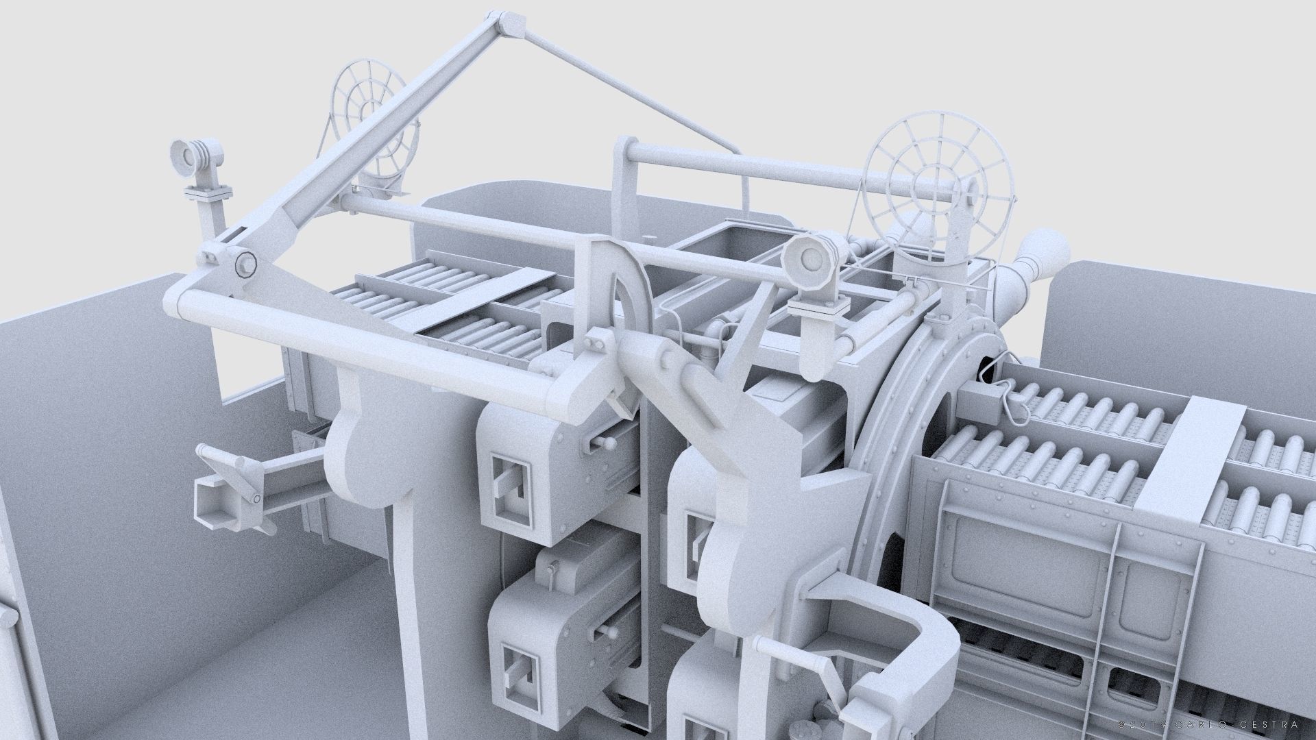 QF 2-pounder Mark VIII 4-barelled 3D model Low-poly 3D model_23