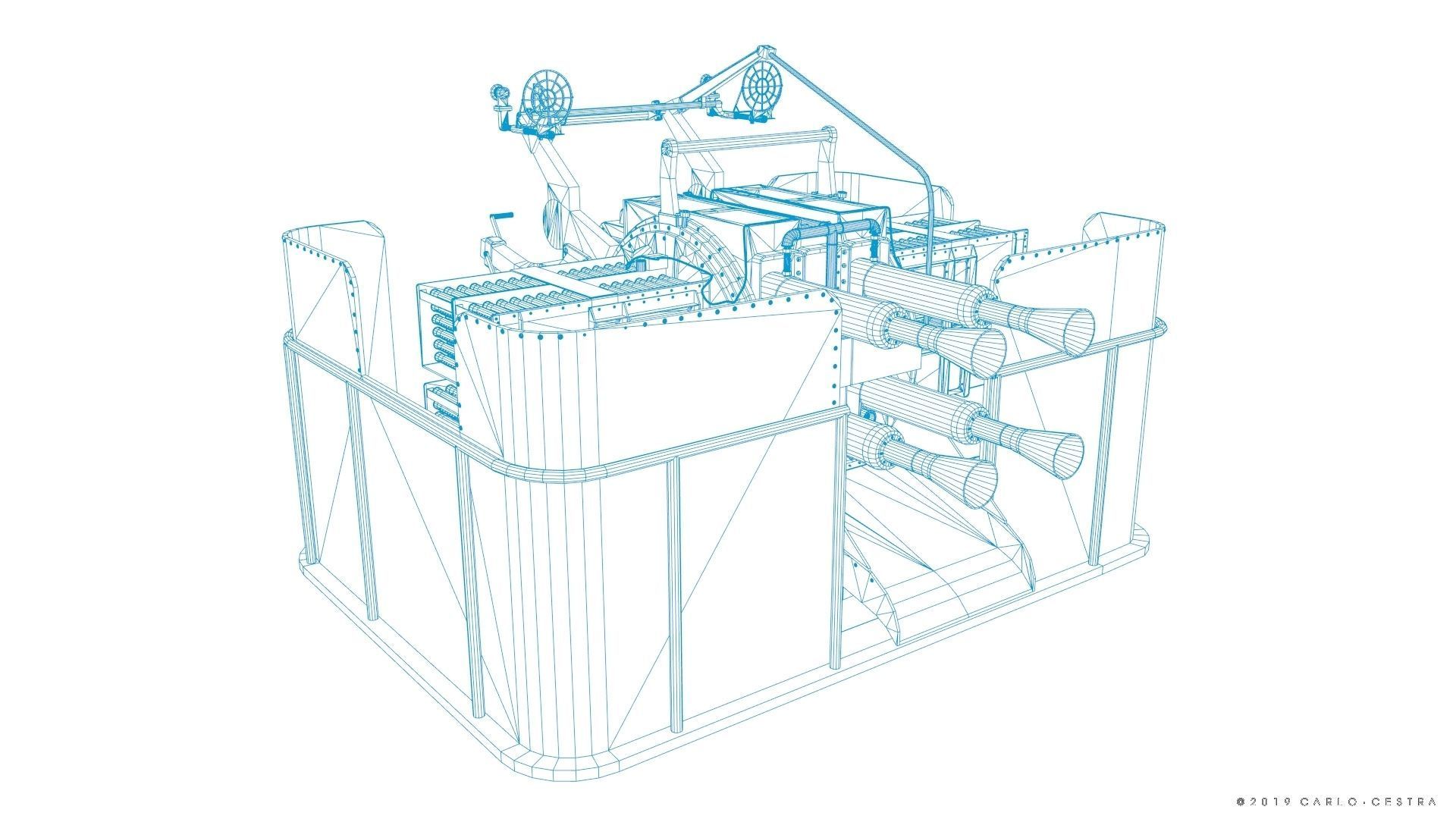 QF 2-pounder Mark VIII 4-barelled 3D model Low-poly 3D model_33