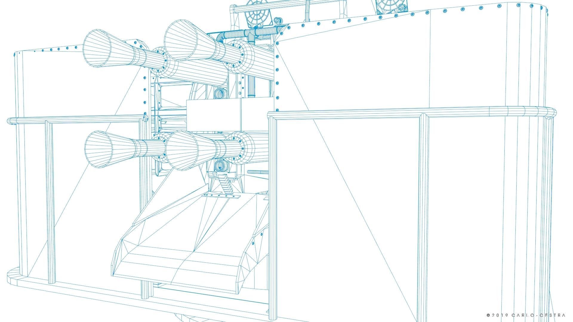 QF 2-pounder Mark VIII 4-barelled 3D model Low-poly 3D model_37