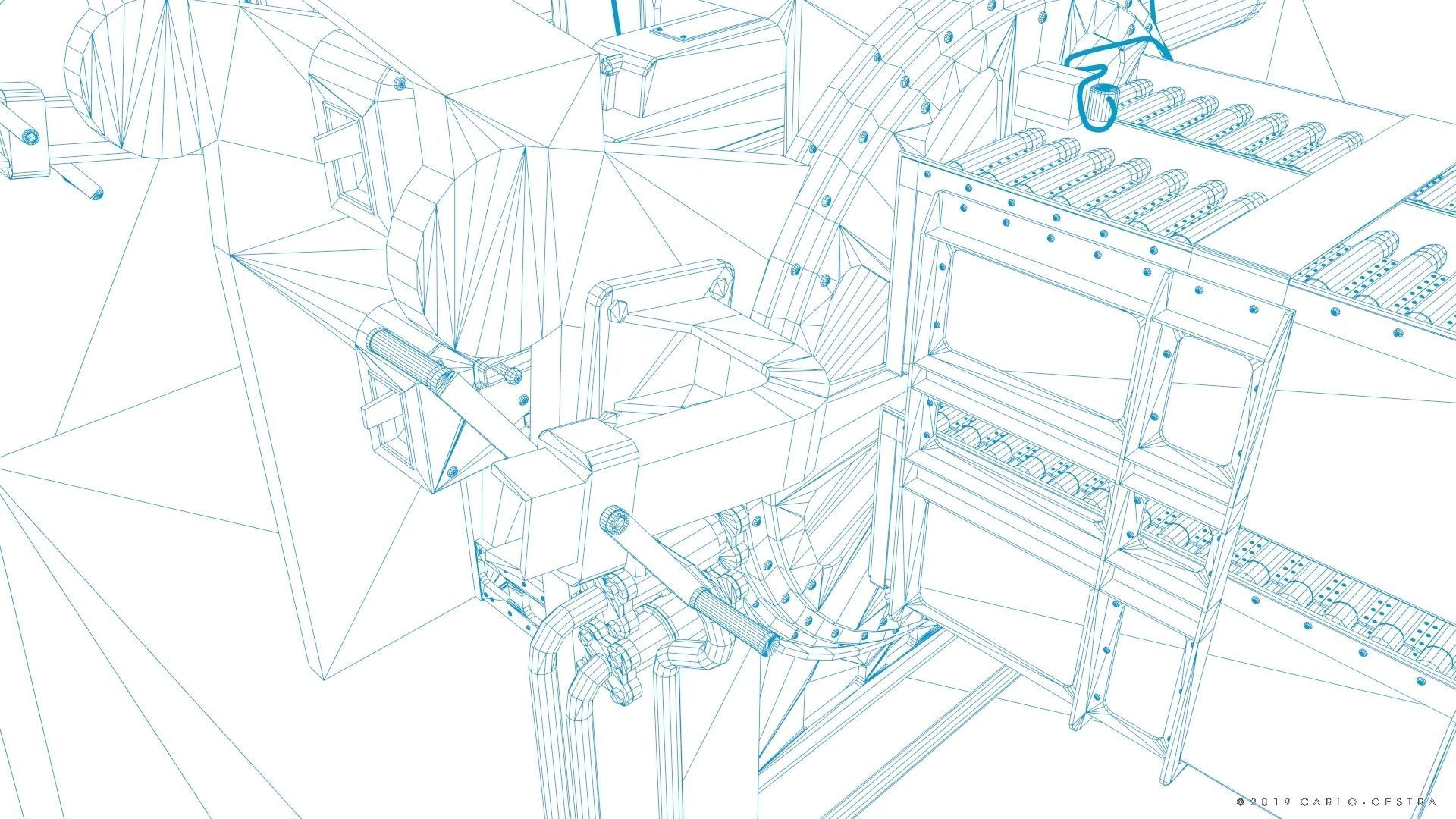 QF 2-pounder Mark VIII 4-barelled 3D model Low-poly 3D model_40