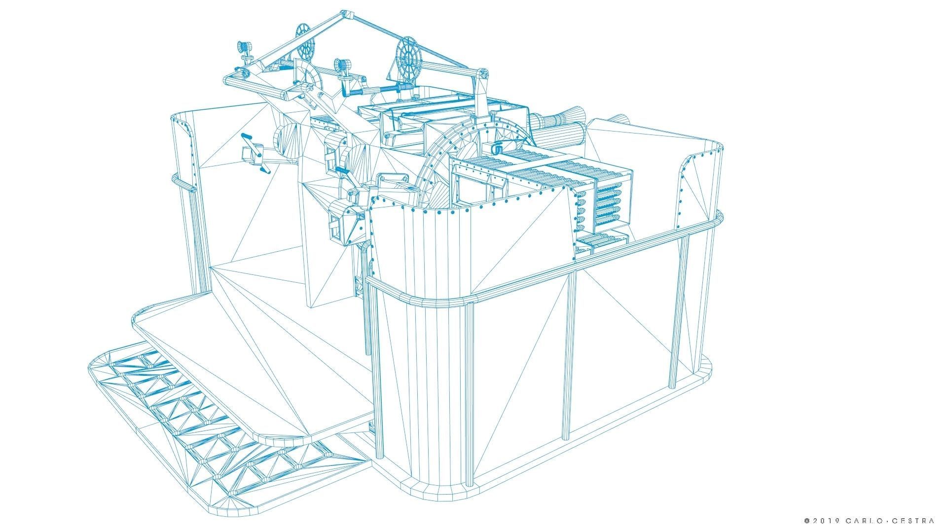 QF 2-pounder Mark VIII 4-barelled 3D model Low-poly 3D model_34