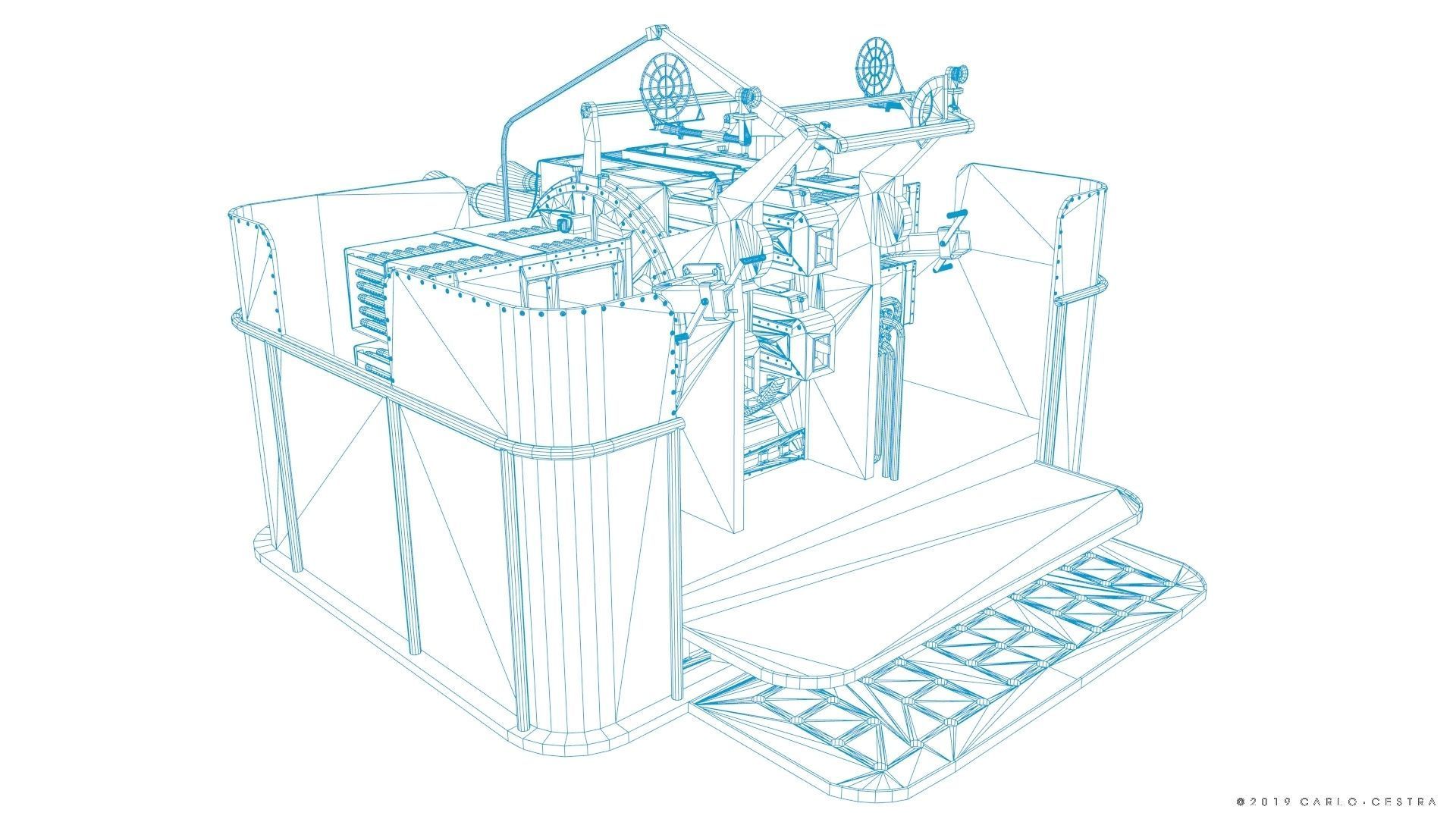 QF 2-pounder Mark VIII 4-barelled 3D model Low-poly 3D model_35