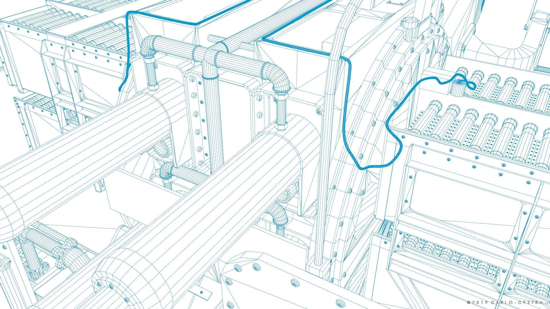 QF 2-pounder Mark VIII 4-barelled 3D model Low-poly 3D model_44