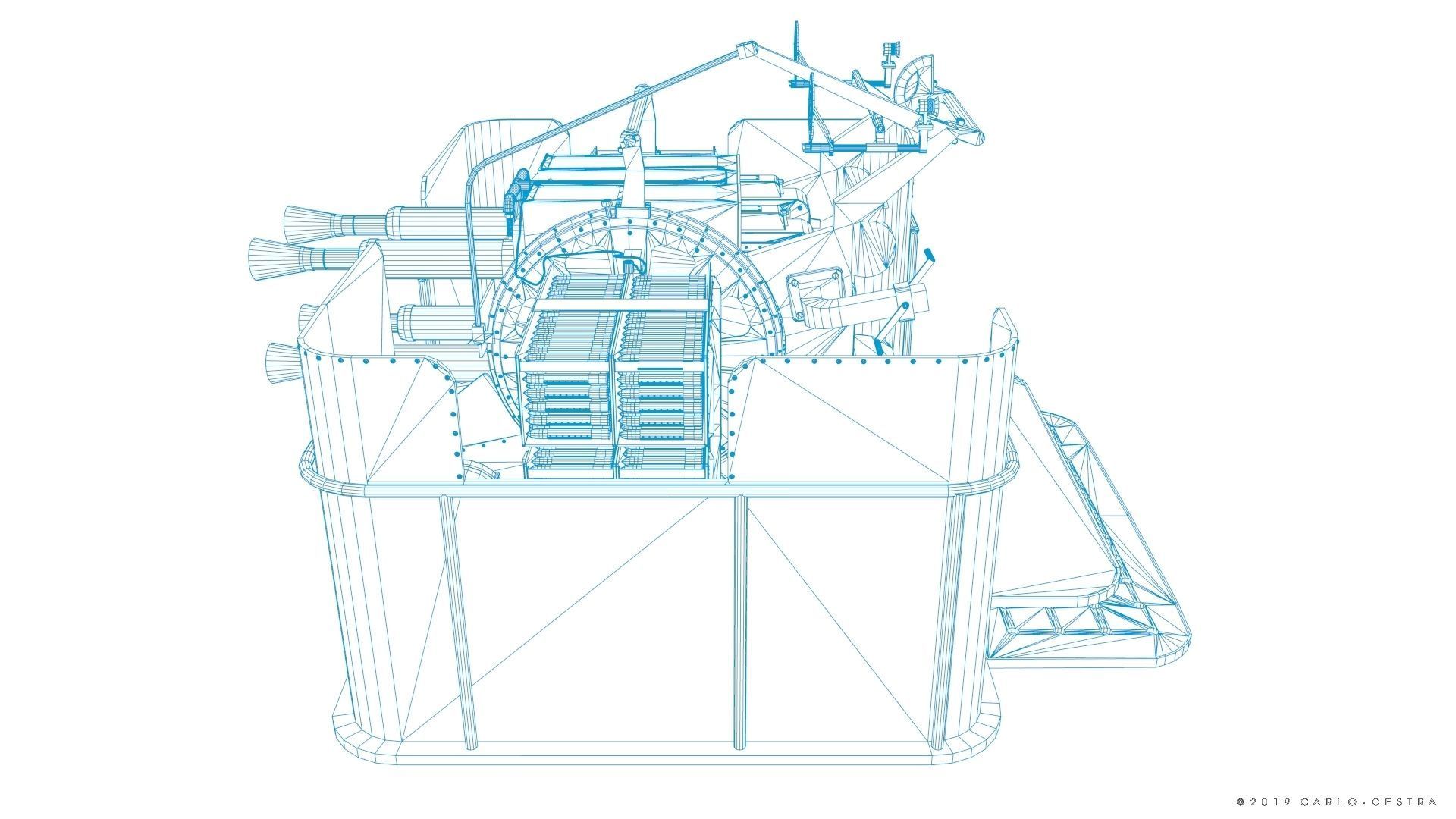 QF 2-pounder Mark VIII 4-barelled 3D model Low-poly 3D model_36