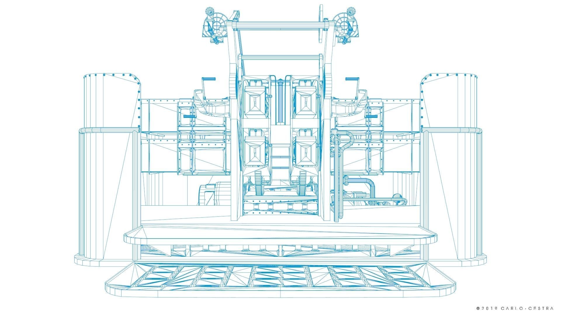 QF 2-pounder Mark VIII 4-barelled 3D model Low-poly 3D model_39