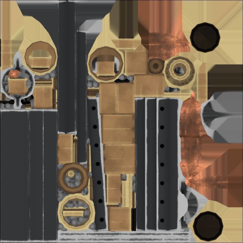 QF 2-pounder Mark VIII 4-barelled 3D model Low-poly 3D model_17