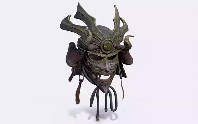 Samurai Helmet Low-poly 3D model