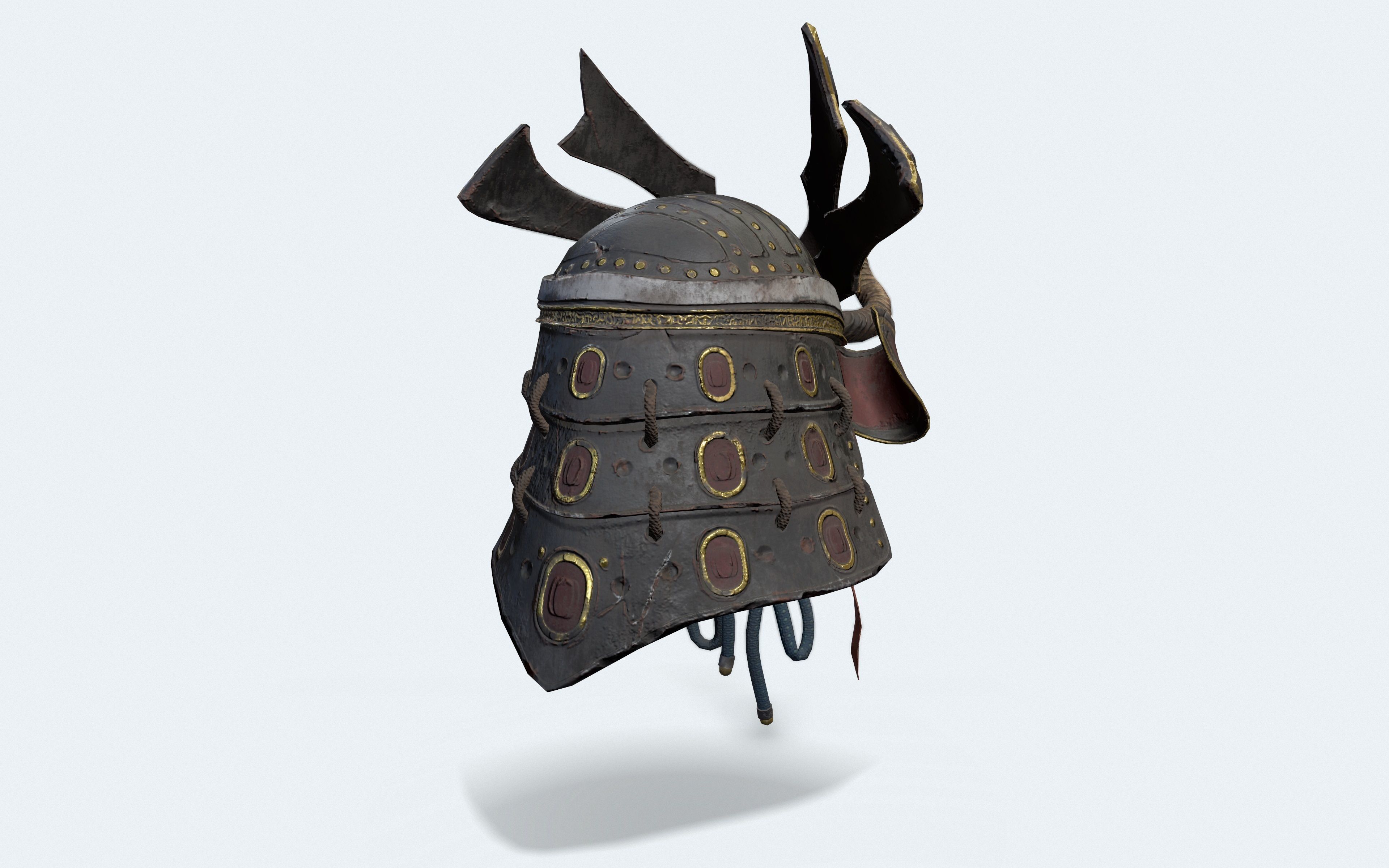 Samurai Helmet Low-poly 3D model_2