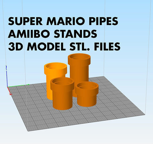 Amiibo display stand pipe Super Mario Bros Pipes 3D print model