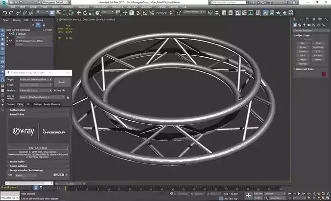 Circle Triangular Truss Full diameter 150cm  Free 3D print model