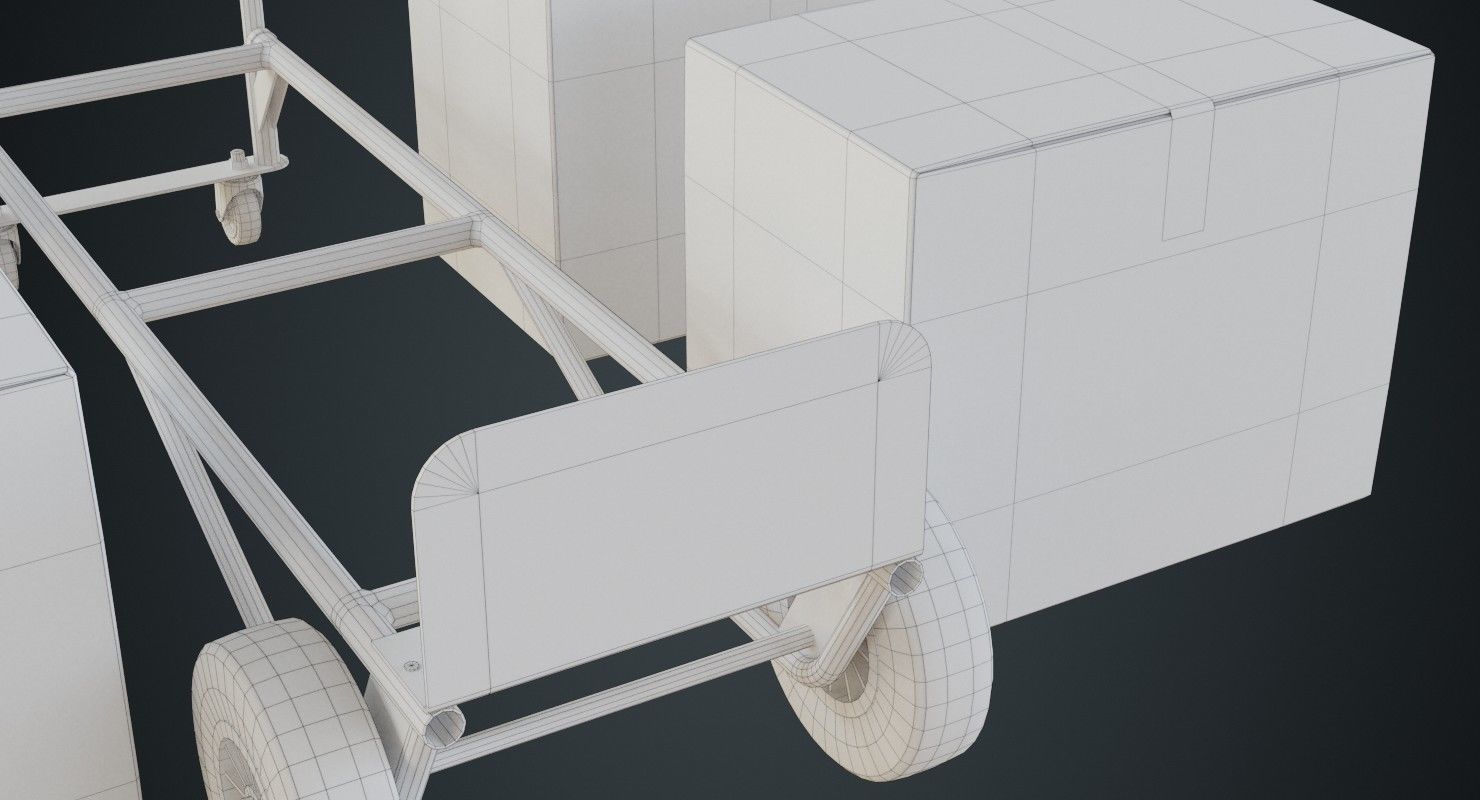 Hand Truck And Boxes 2A Low-poly 3D model_10