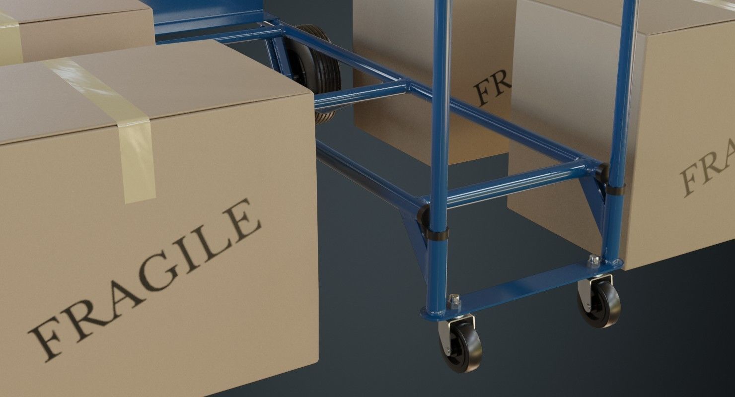 Hand Truck And Boxes 2A Low-poly 3D model_8