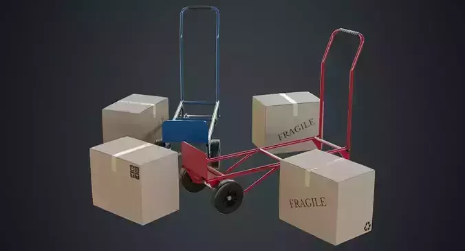 Hand Truck And Boxes 2A