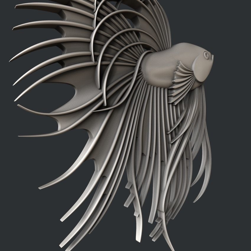 3d STL models for CNC router fish 3D model_1