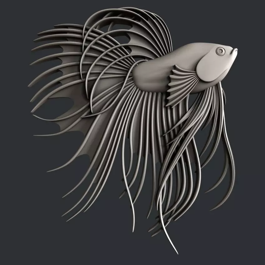 3d STL models for CNC router fish 3D model_0